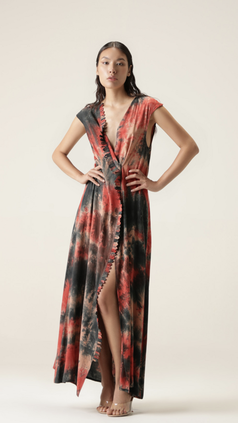 red shroom cardi dress